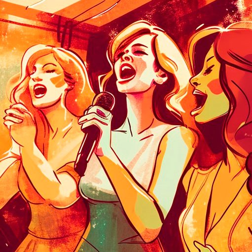Караоке женщины поют